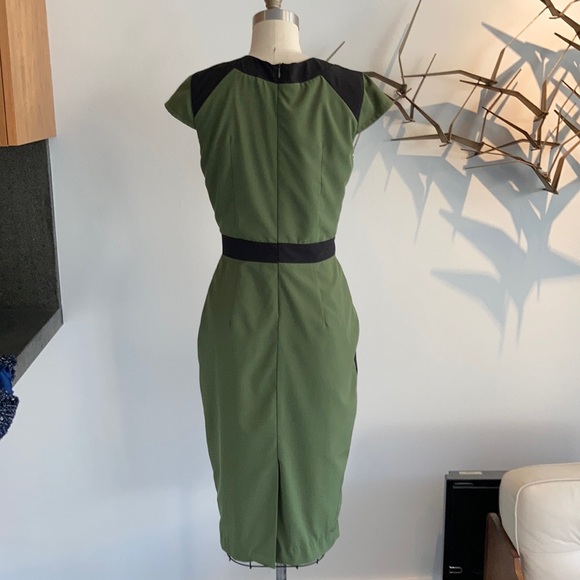 Karen Zambos army/nude dress - Picture 2 of 3